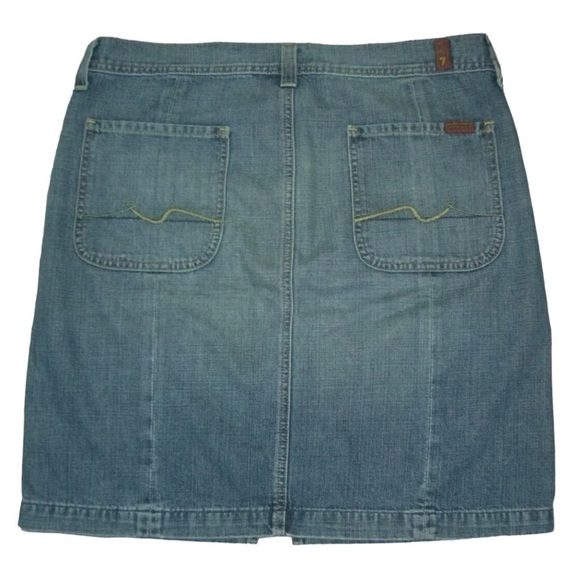 7 For All Mankind Skirt Vintage Denim Jean 90s y2k Pencil Laguna Beach Preppy 32 - Picture 2 of 9